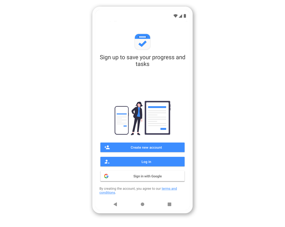 Creating an account with Taskito for cloud sync